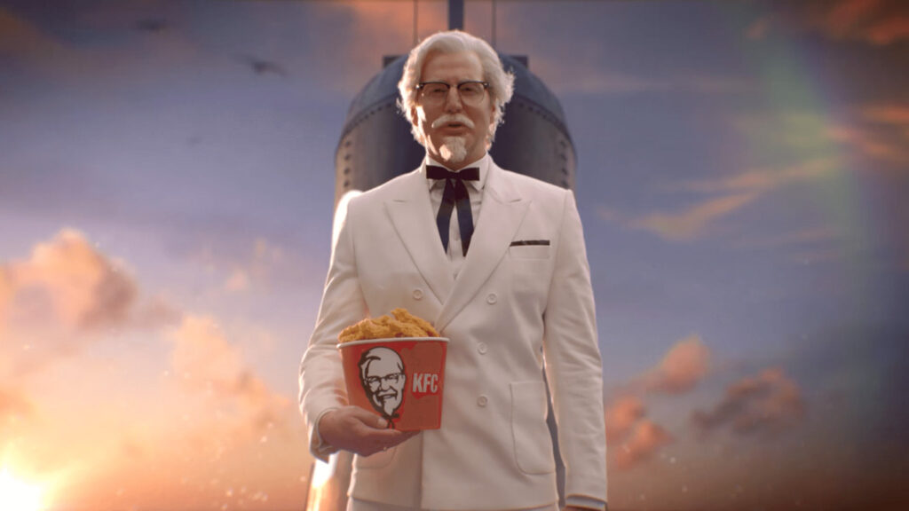 Pub TV avec dirigeant KFC et le Colonel Sanders