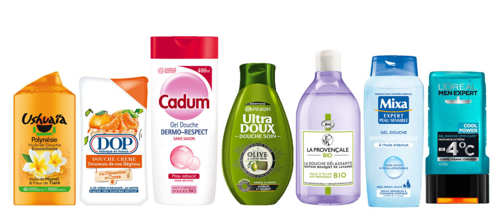 L'Oreal Lascad marques de gel douche