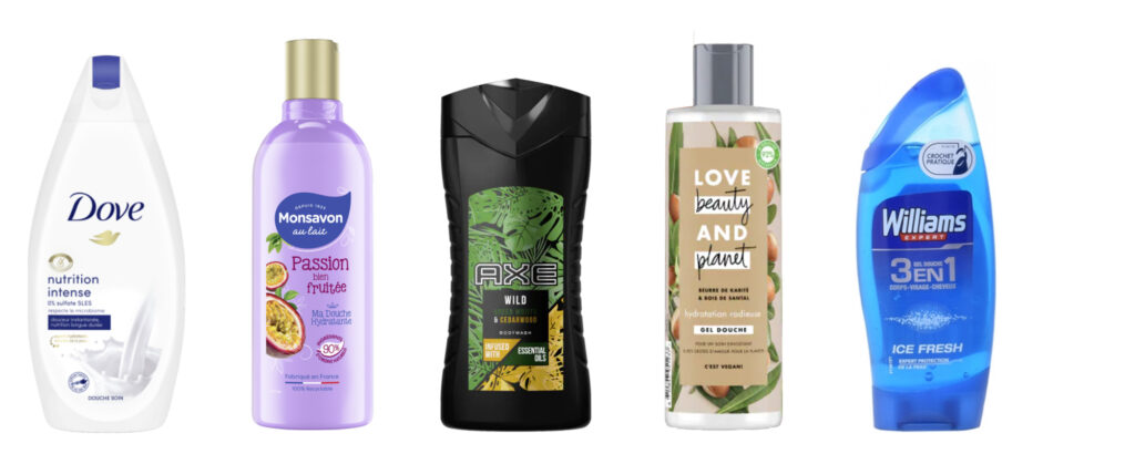 Unilever marques de gels douche
